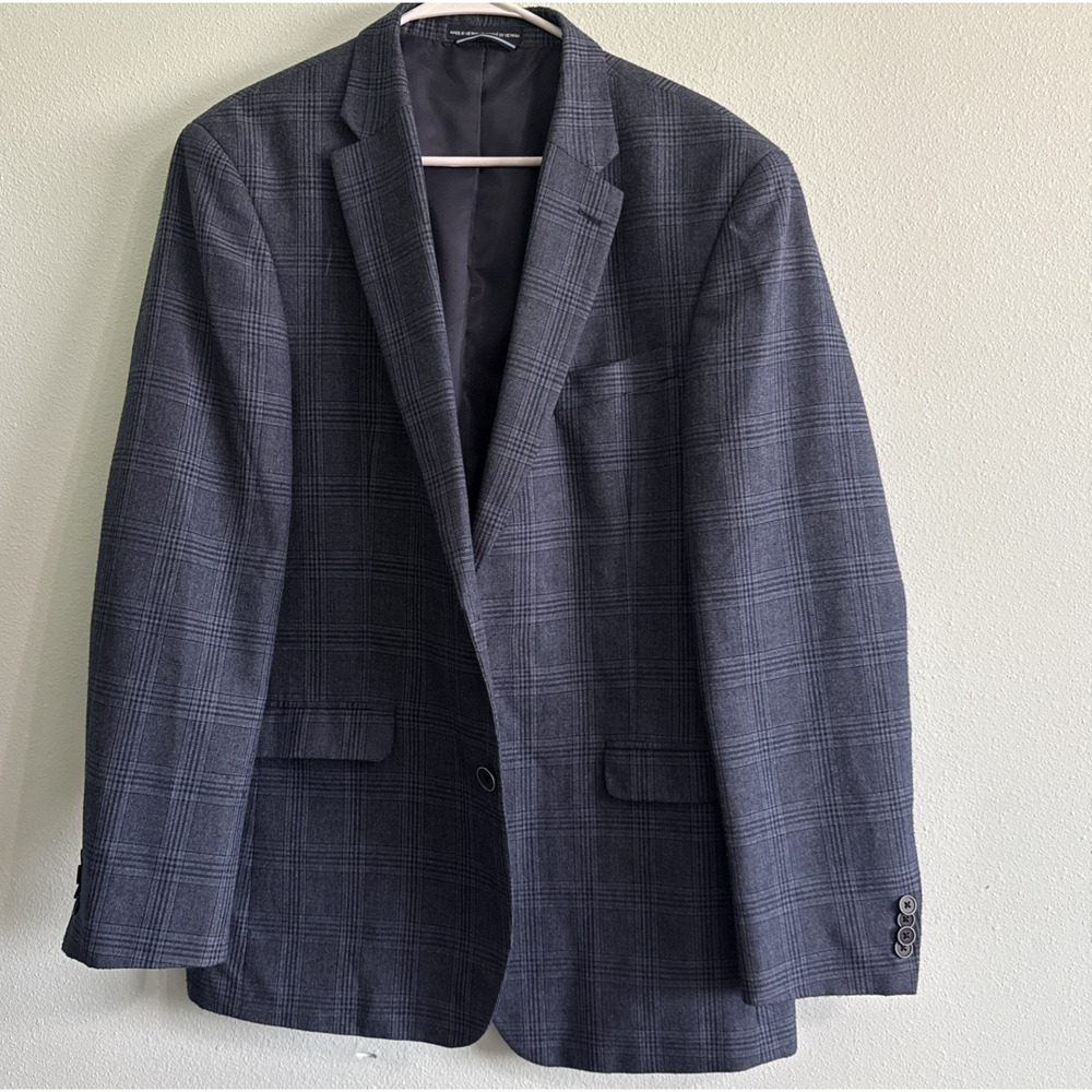 Tommy Hilfiger Men's 42L Tuxedo‎ Sport Coat Blazer Jacket blue  4-Button